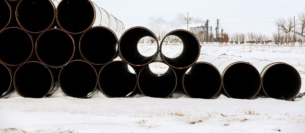 Склад труб для нефтепровода Keystone XL - Sputnik Литва