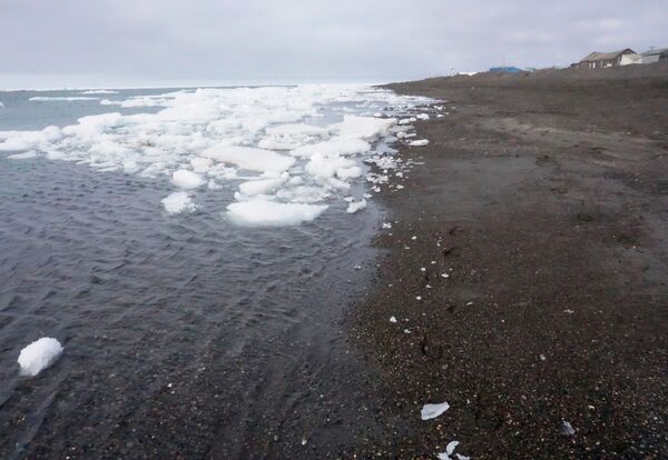Кусочки морского льда в районе Уткиагвик, 2018 год - Sputnik Lietuva