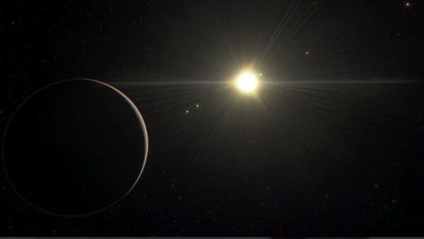 Так в представлении художника выглядит планетная система TOI-178 со стороны самой дальней планеты - Sputnik Литва