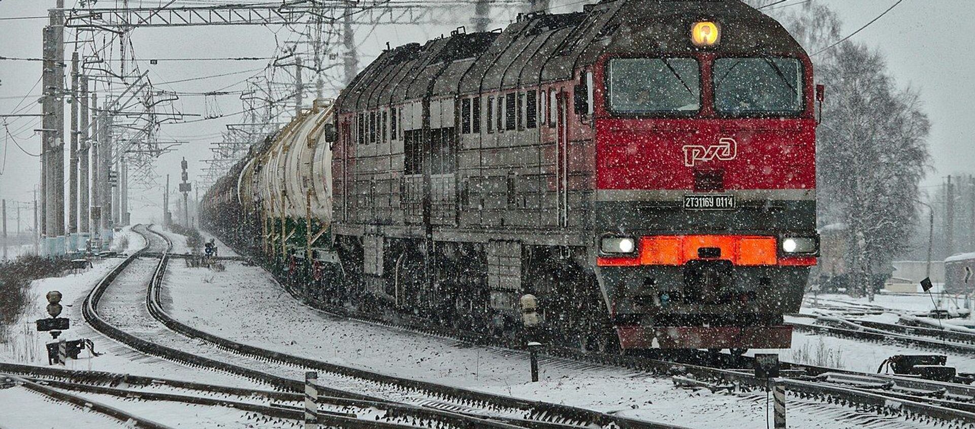 Товарный поезд зимой - Sputnik Lietuva, 1920, 01.02.2021