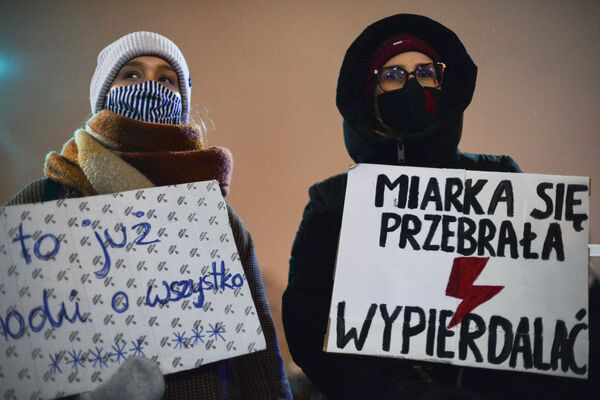 Акция против запрета абортов в Варшаве - Sputnik Литва