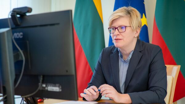 Премьер-министр Ингрида Шимоните беседует с канцлером Германии Ангелой Меркель - Sputnik Литва