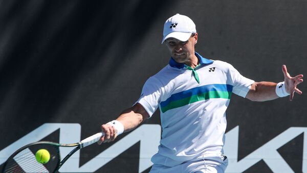 Литовский теннисист Ричардас Беранкис на Murray River Open в Мельбурне, Австралия, 9 февраля 2021 года - Sputnik Литва