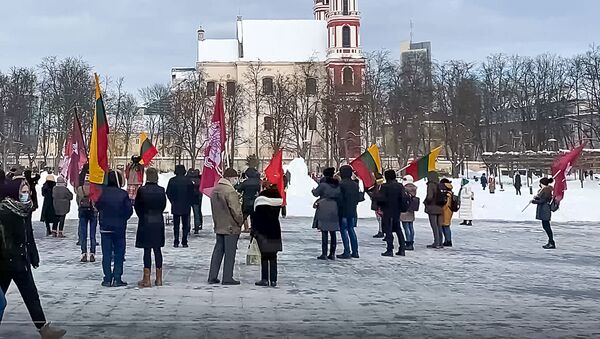 Жители Вильнюса вышли на митинг против карантинных ограничений - Sputnik Литва
