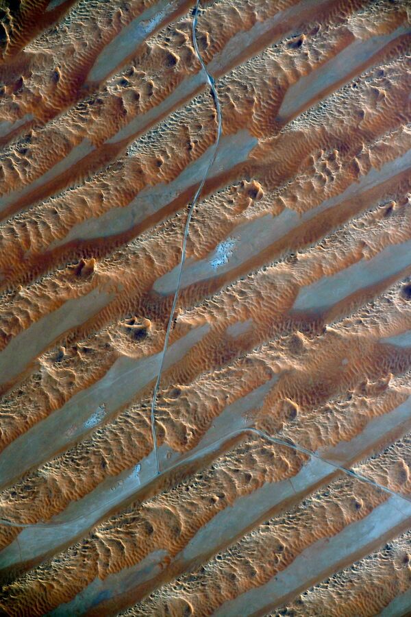 Движущиеся барханы Аравийской пустыни, снятые российским космонавтом Сергеем Кудь-Сверчковым с МКС - Sputnik Lietuva