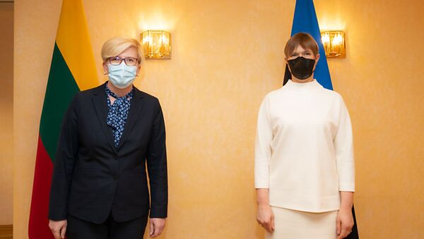 Ministrė pirmininkė Ingrida Šimonytė ir Estijos prezidentė Kersti Kaljuland - Sputnik Lietuva
