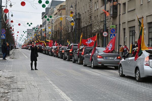 Žmonės nuosavais automobiliais dalyvavo kovo 11-osios važiuotynėse - Sputnik Lietuva