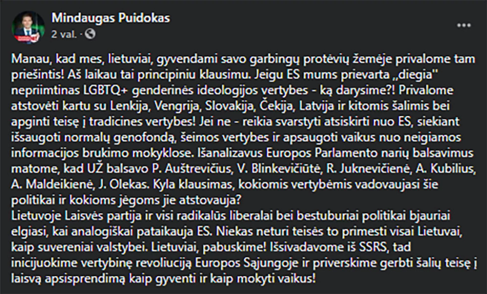 Mindaugas Puidokas reikia svarstyti atsiskirti nuo ES 1 - Sputnik Lietuva, 1920, 12.05.2021