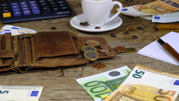 Кошелек с евро монетами - Sputnik Литва