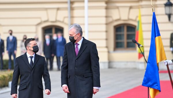 Президент Литвы Гитанас Науседа встретился с лидером Украины Владимиром Зеленским, 18 марта 2021 года - Sputnik Литва