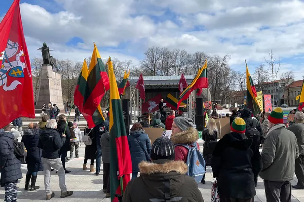 Mitingas vyko Pasaulinio protesto už Laisvę, Taiką ir Demokratiją remuose. Pasak organizatorių, šis renginys šeštadienį vyko maždaug 50 šalių. Mitingas vyko Pasaulinio protesto už Laisvę, Taiką ir Demokratiją remuose. Pasak organizatorių, šis renginys šeštadienį vyko maždaug 50 šalių. - Sputnik Lietuva