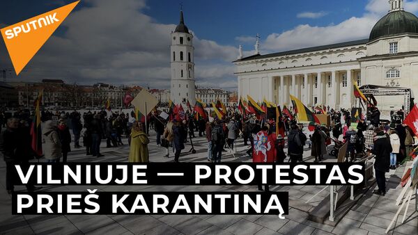 Vilniuje vyko protesto akcija prieš karantino apribojimus  - Sputnik Lietuva
