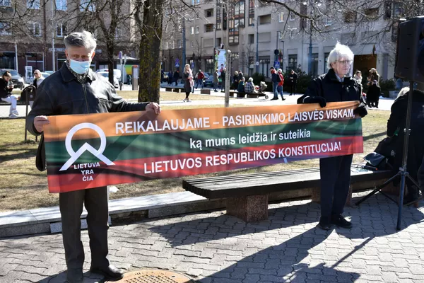 Митинг перед зданием Сейма Литвы в Вильнюсе