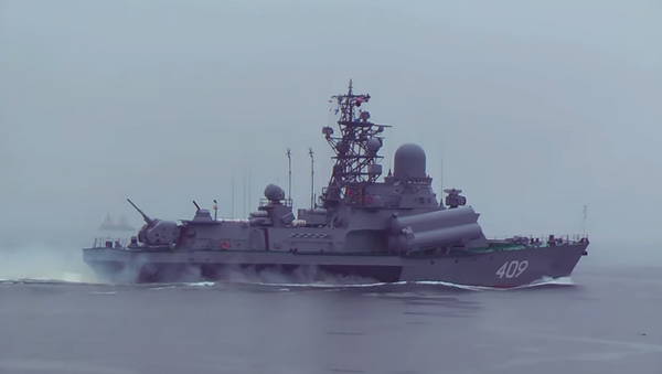 Артиллерийские стрельбы кораблей ТОФ в Авачинском заливе - Sputnik Lietuva