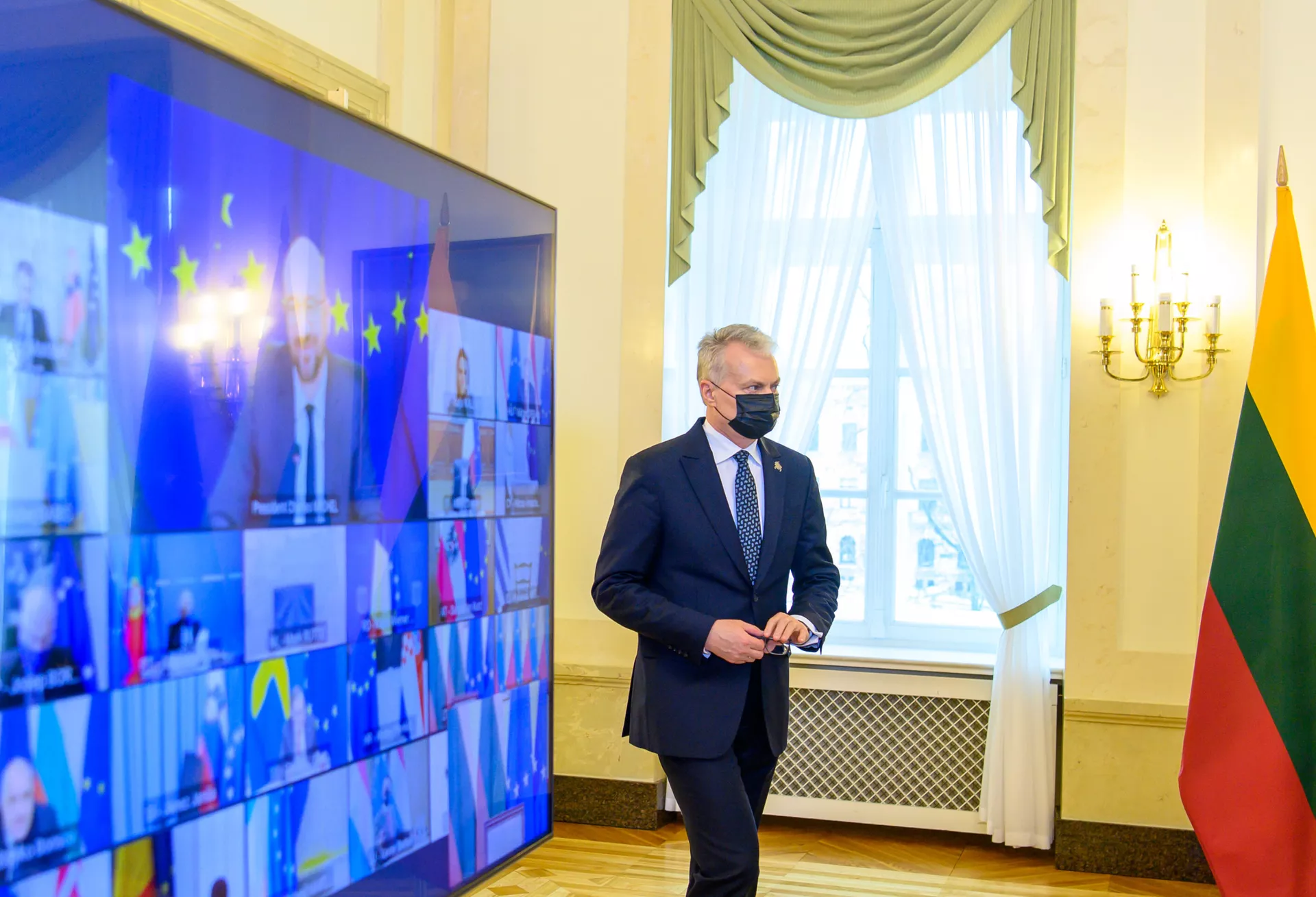 Президент Литвы Гитанас Науседа во время заседания Евросовета, 25 марта 2021 Президент Литвы Гитанас Науседа во время заседания Евросовета, 25 марта 2021 - Sputnik Lietuva, 1920, 12.05.2021