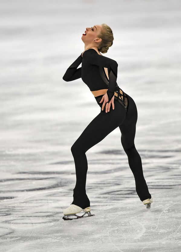 Nuotraukoje: amerikiečių čiuožėja Bradie Tennell. Pagal trumposios programos rezultatus, ji užėmė septintąją vietą, surinkusi 69,87 taško. - Sputnik Lietuva