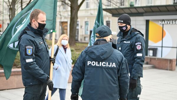 Протесты полицейских в Вильнюсе - Sputnik Литва