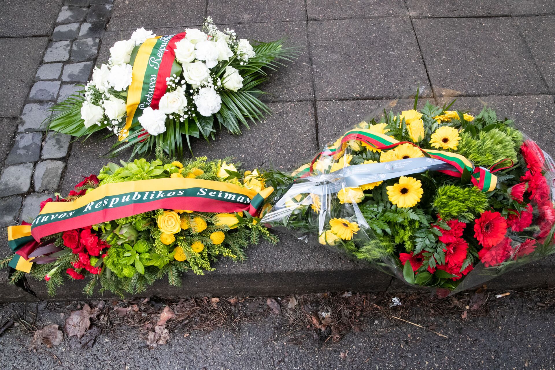 Венки от членов Сейма Литвы, возложенные в честь Дня памяти катастрофы и героизма на Панеряйском кладбище - Sputnik Lietuva, 1920, 12.05.2021
