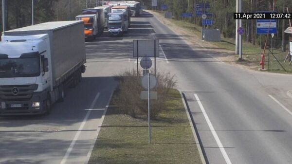 Пункт пропуска Привалка (Райгардас) на белорусско-литовской границе, 11 апреля 2021 года - Sputnik Lietuva