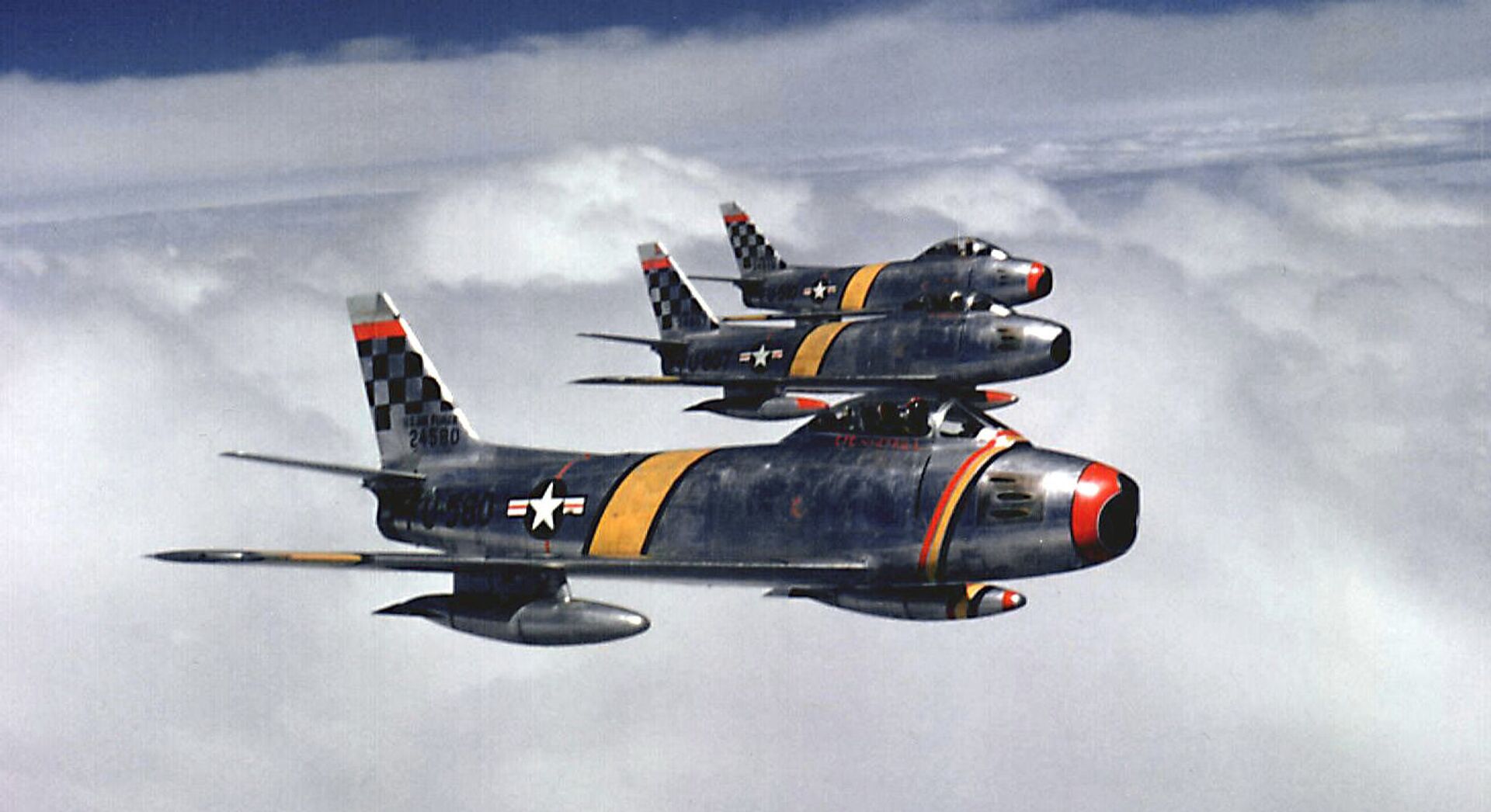 Истребители F-86 в небе Кореи, 1953 год - Sputnik Lietuva, 1920, 12.05.2021