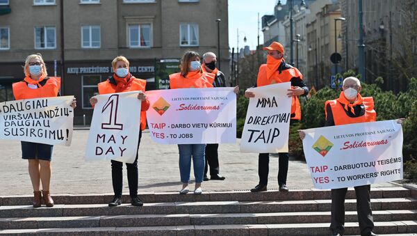 Стоп обнищанию людей: первомайские акции в защиту работников в Вильнюсе - Sputnik Литва