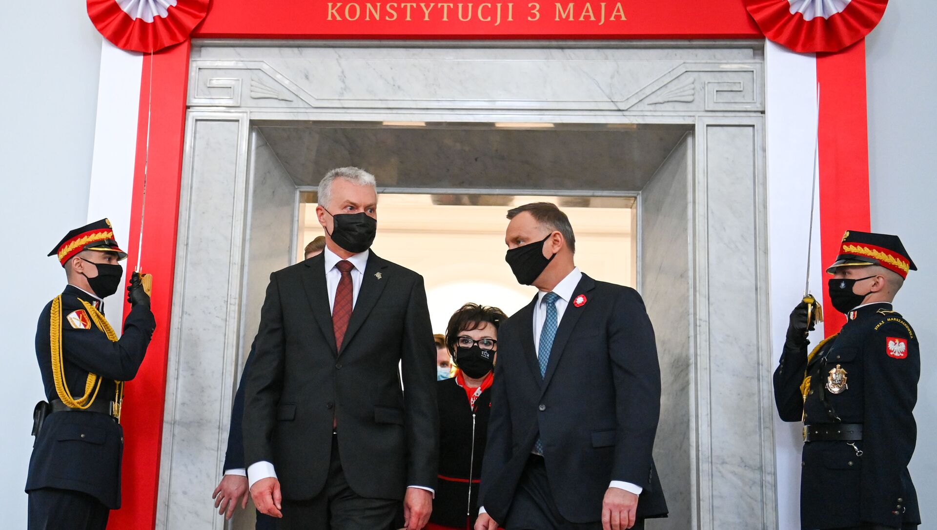 Президент Литвы Гитанас Науседа с президентом Польши Анджеем Дудой, 3 мая 2021 года - Sputnik Lietuva, 1920, 03.05.2021