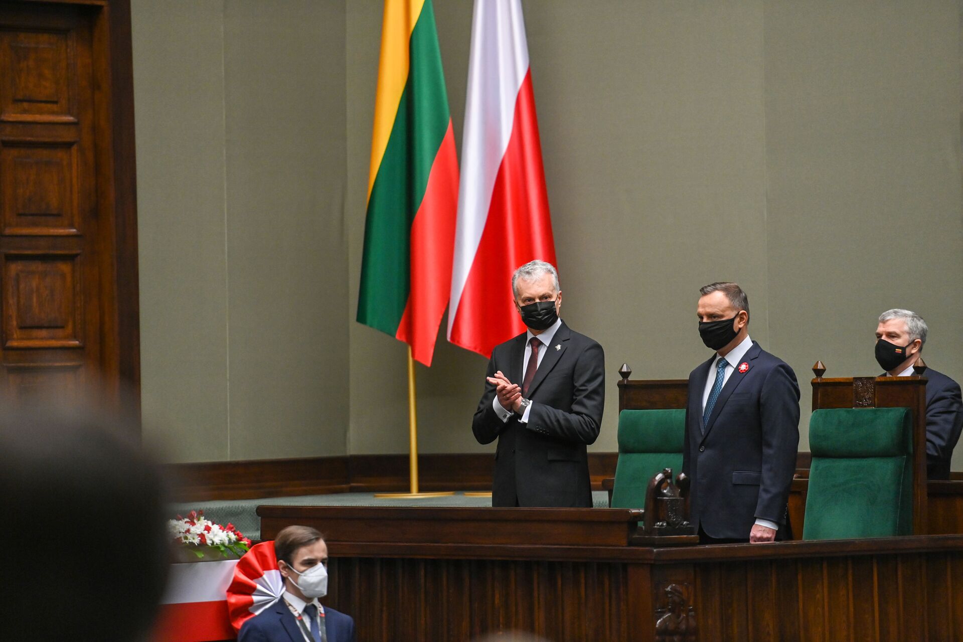 Президент Литвы Гитанас Науседа выступил в Польше на церемонии празднования годовщины Конституции, 3 мая 2021 года - Sputnik Lietuva, 1920, 12.05.2021