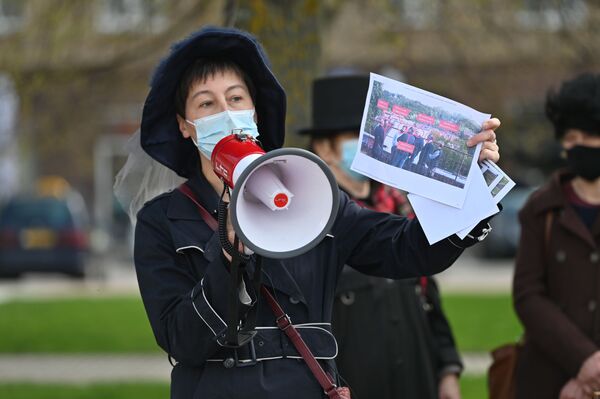 На фото: участница акции протеста против распродажи государственной собственности в Вильнюсе. - Sputnik Литва