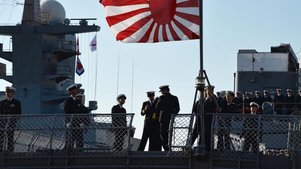 Jūreiviai Japonijos jūrų savigynos pajėgų mokomajame laive Kašima  - Sputnik Lietuva
