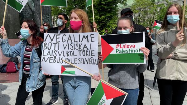 Свободная Палестина: в Вильнюсе прошла акция солидарности
 - Sputnik Литва
