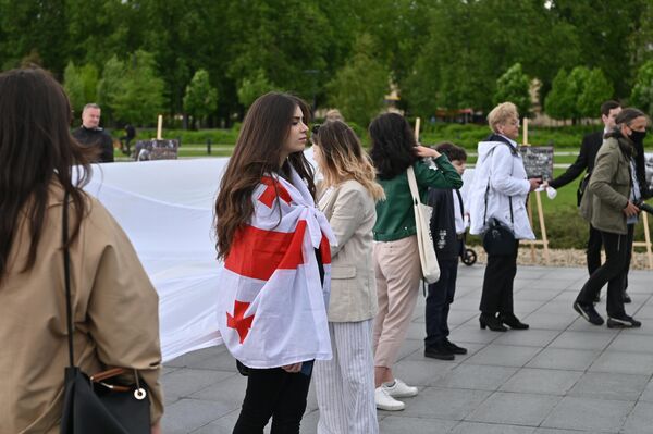 Празднование в честь независимости Грузии, которую в Литве называют Сакартвело, состоялось на площади Лукишкес. - Sputnik Литва