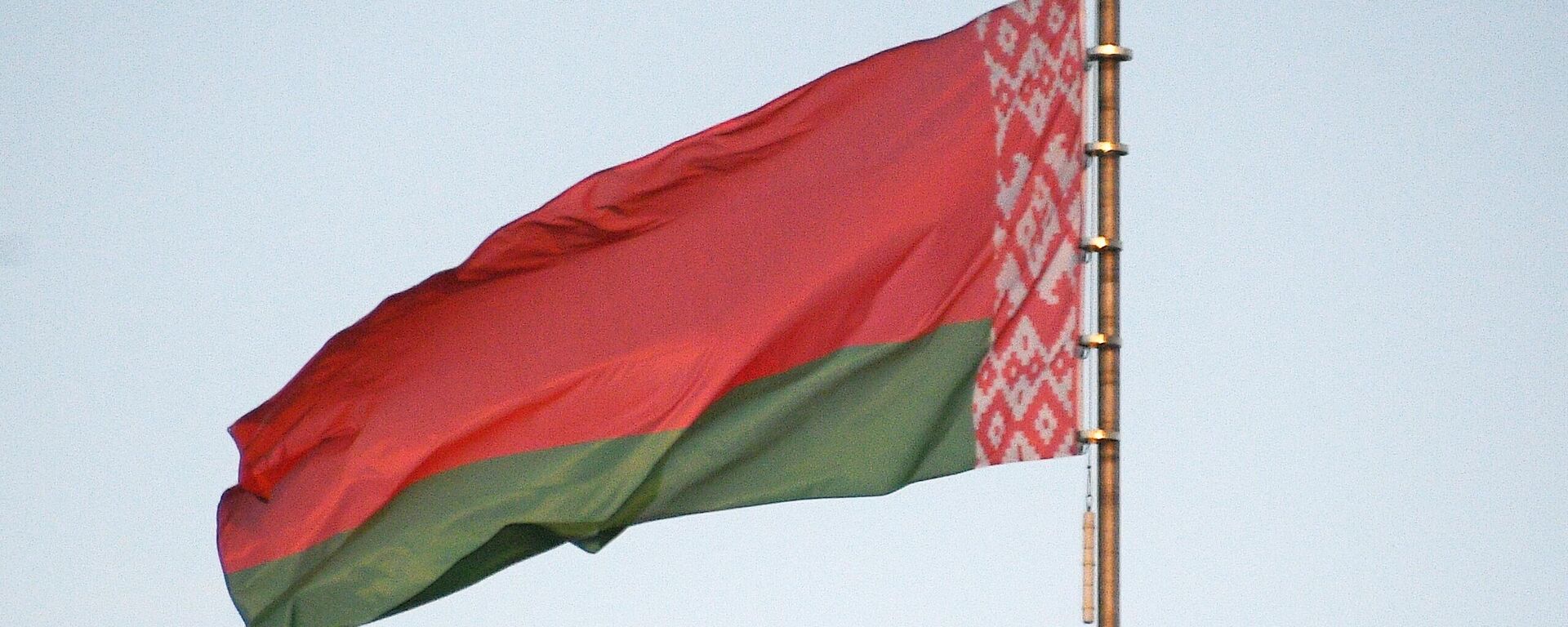 Флаг Белоруссии во время акции протеста в Минске - Sputnik Литва, 1920, 29.07.2021