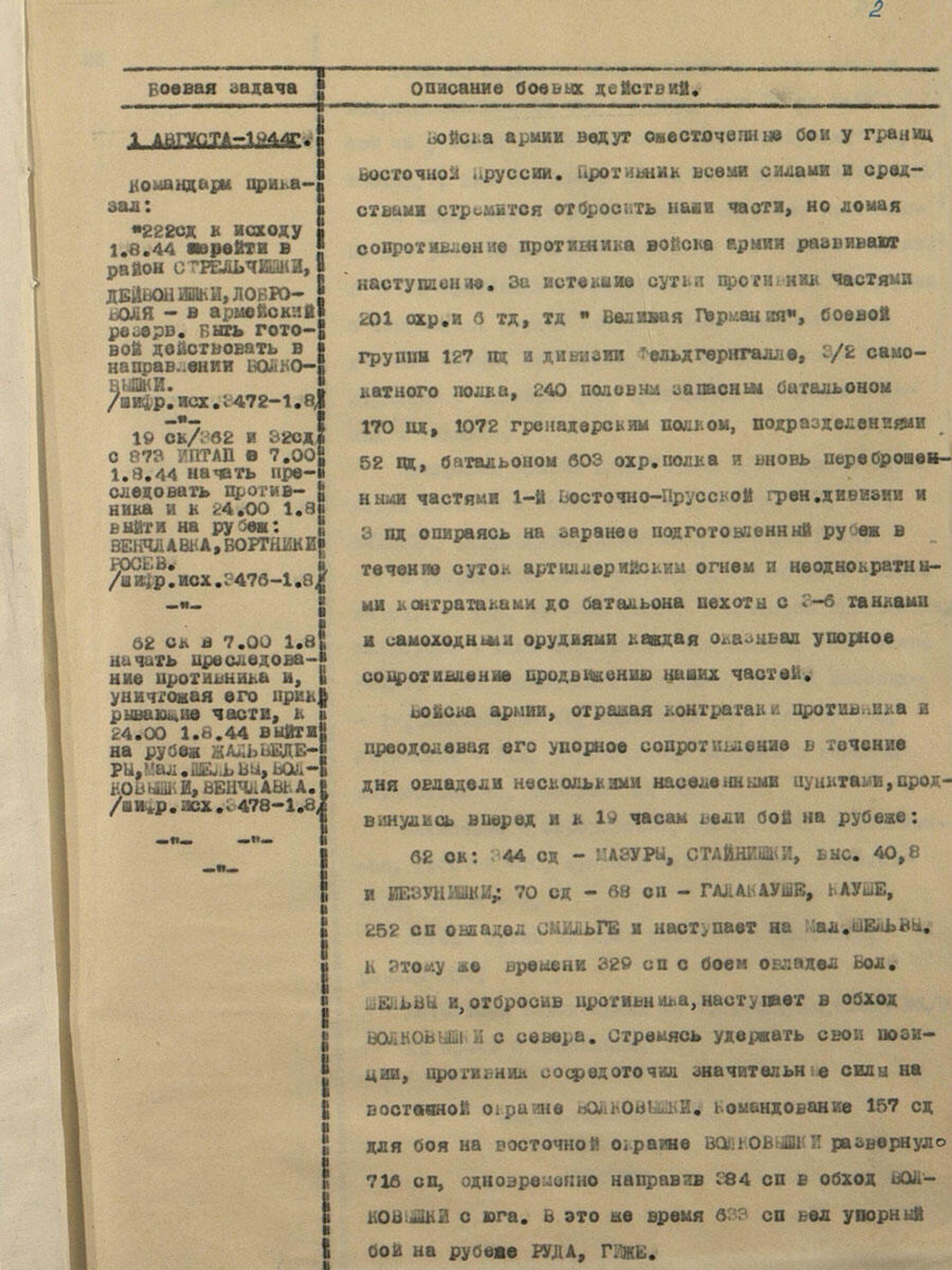 Из журнала боевых действий 33 армии - Sputnik Литва, 1920, 11.06.2021