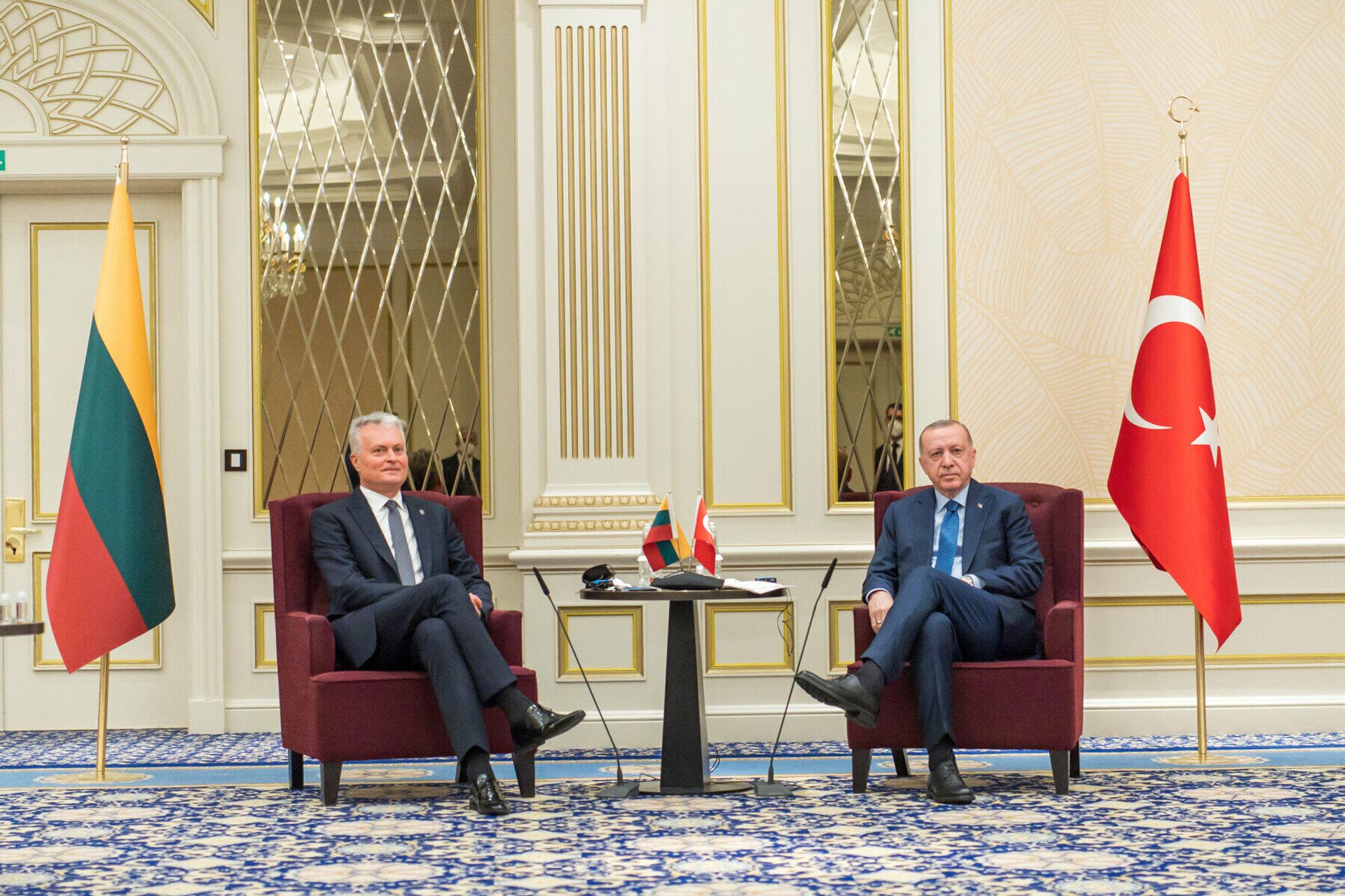 Встреча президента Литвы Гитанаса Науседы с президентом Турции Реджепом Тайипом Эрдоганом - Sputnik Литва, 1920, 14.06.2021