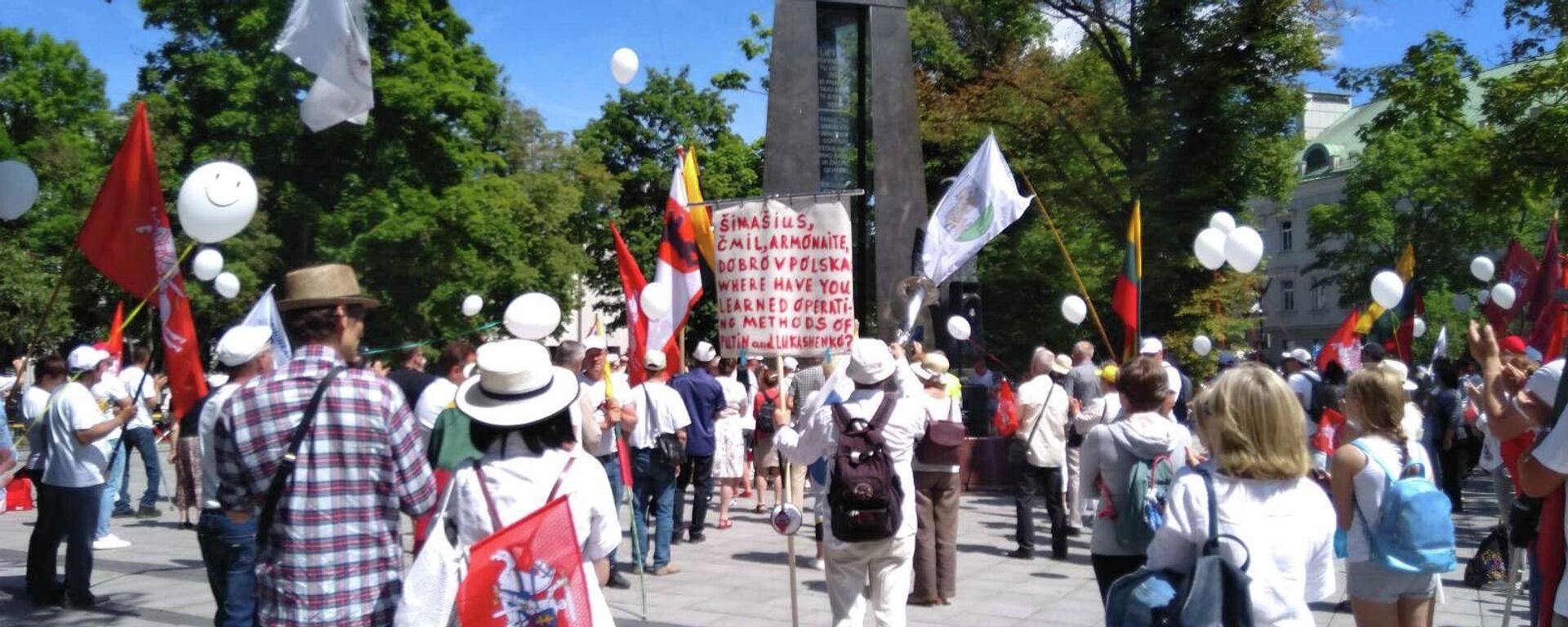 Митинг в защиту семьи на площади имени Винцаса Кудирки напротив здания правительства Литвы - Sputnik Lietuva, 1920, 16.06.2021
