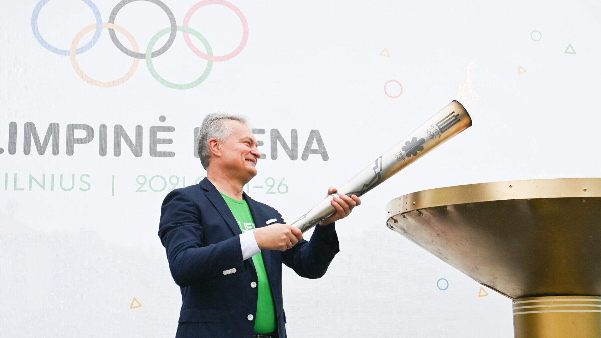 Президент Литвы Гитанас Науседа на Олимпийском дне - Sputnik Lietuva, 1920, 26.06.2021