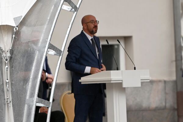 Europos Vadovų Tarybos vadovas Šarlis Mišelis Valstybės dienos minėjime Vilniuje. - Sputnik Lietuva