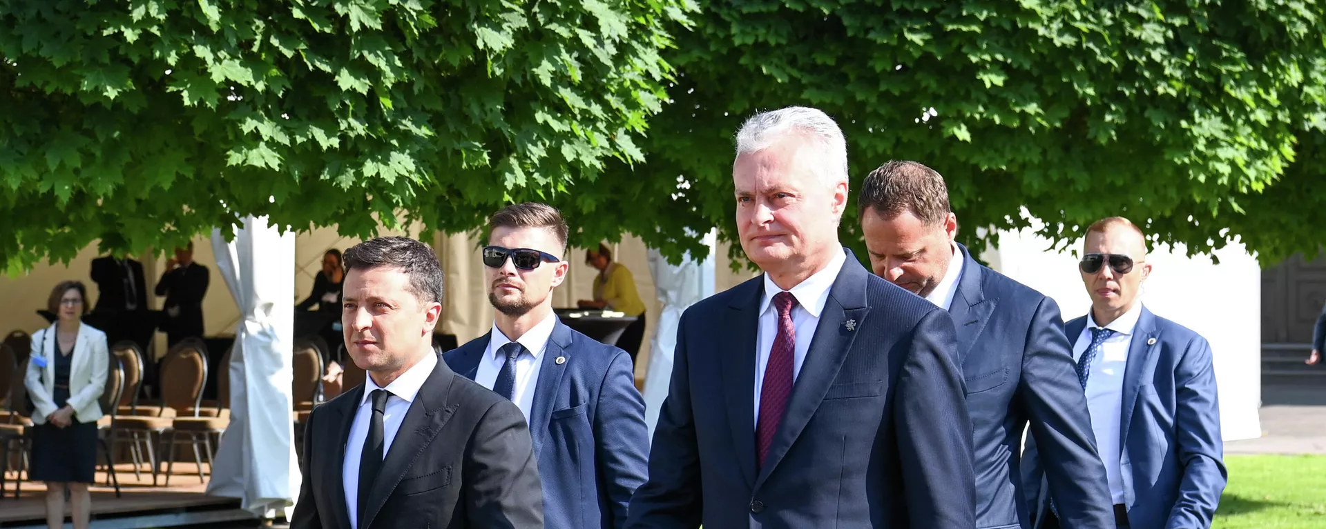 Lietuvos prezidentas Gitanas Nausėda su Ukrainos prezidentu Vladimiru Zelenskiu - Sputnik Lietuva, 1920, 07.07.2021