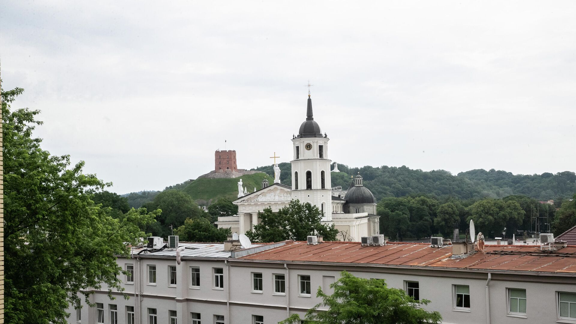 Вид на Кафедральный собор и Башню Гедиминаса в Вильнюсе - Sputnik Литва, 1920, 19.07.2021