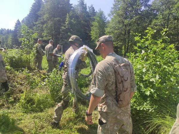 Строительство ограждения на границе Литвы и Белоруссии