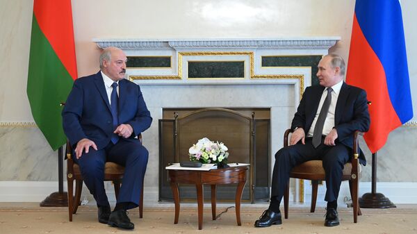 Встреча президента России Владимира Путина с президентом Белоруссии Александром Лукашенко - Sputnik Lietuva