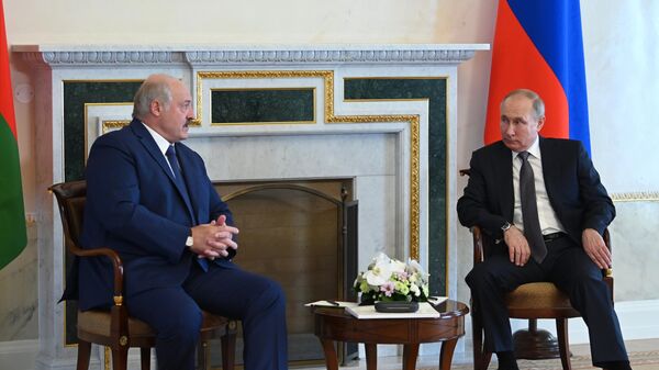 Vladimiras Putinas ir Aleksandras Lukašenka - Sputnik Lietuva