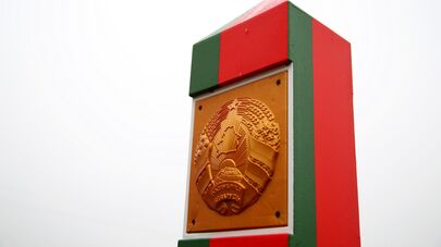 Пограничный столб на границе Белоруссии