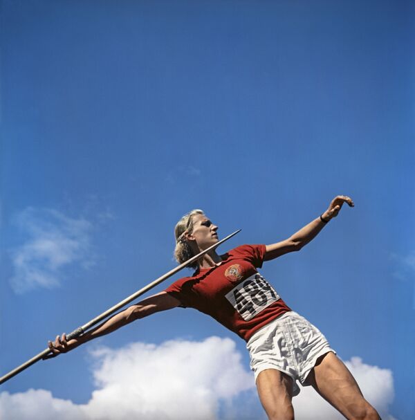 Sovietų sportininkė Aleksanra Čudina XV vasaros olimpinėse žaidynėse Helsinkyje - Sputnik Lietuva