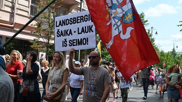 Акция протеста против действий властей Литвы в Вильнюсе - Sputnik Lietuva