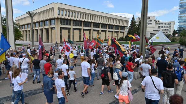 Акция протеста против действий властей Литвы в Вильнюсе - Sputnik Lietuva