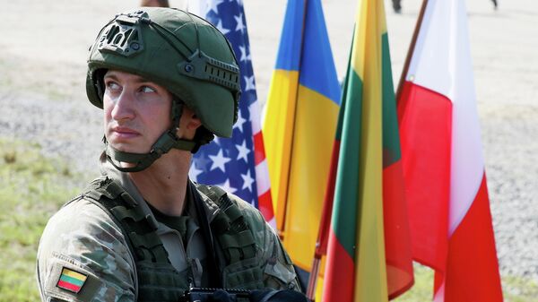 Военнослужащий из Литвы принимает участие в военных учениях Три меча - 2021 - Sputnik Lietuva
