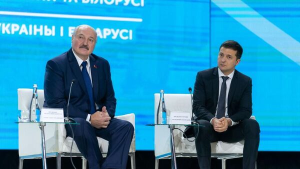 Президент Белоруссии Александр Лукашенко и лидер Украины Владимир Зеленский - Sputnik Литва