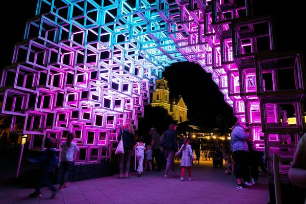 Nuotrauka: instaliacija Šviesų festivalyje 2021 metais Vilniuje. - Sputnik Lietuva