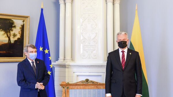Lietuvos prezidentas Gitanas Nausėda ir Europos Parlamento pirmininkas Davidas Sassoli - Sputnik Lietuva